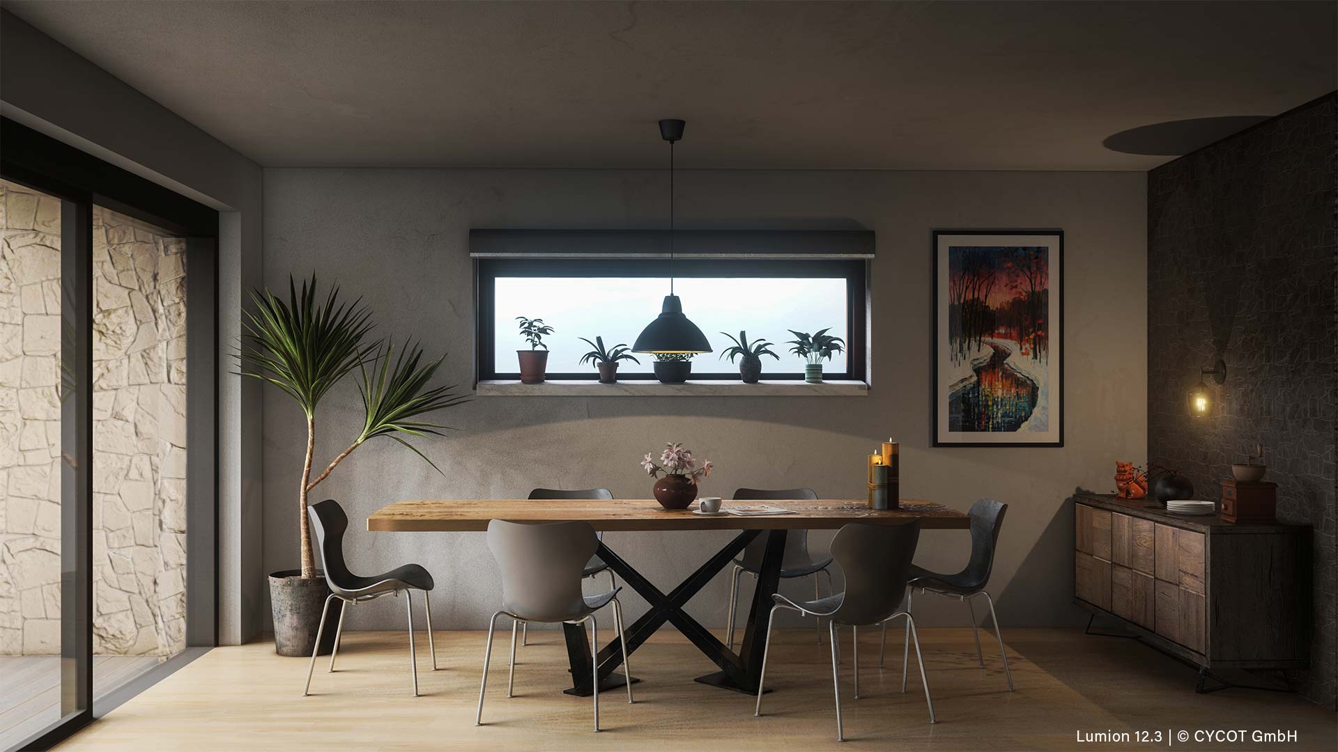 Haus Jörgens Esszimmer, gerendert in Lumion 12.3 © CYCOT GmbH