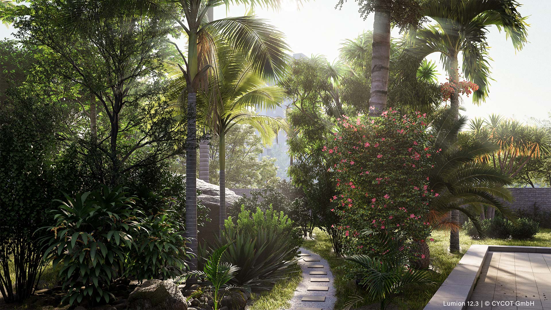 Tropengarten, gerendert in Lumion 12.3 © CYCOT GmbH